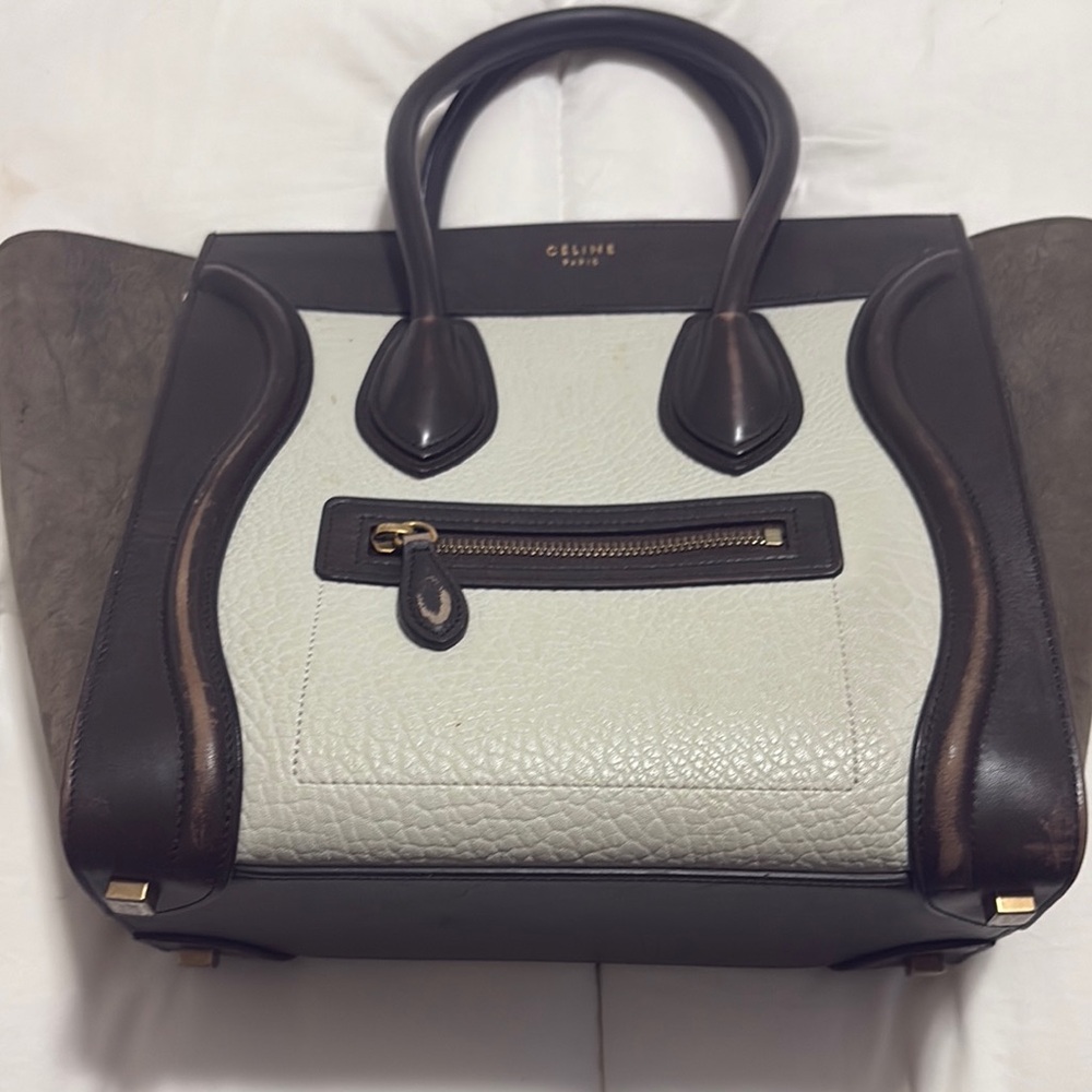 Celine Black and Gray Satchel Bag with Structured Design - Picture 4 of 6